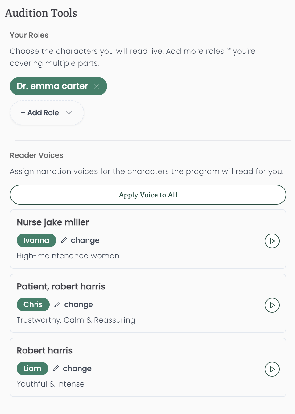 Audition Hub Built-in Tools demonstration