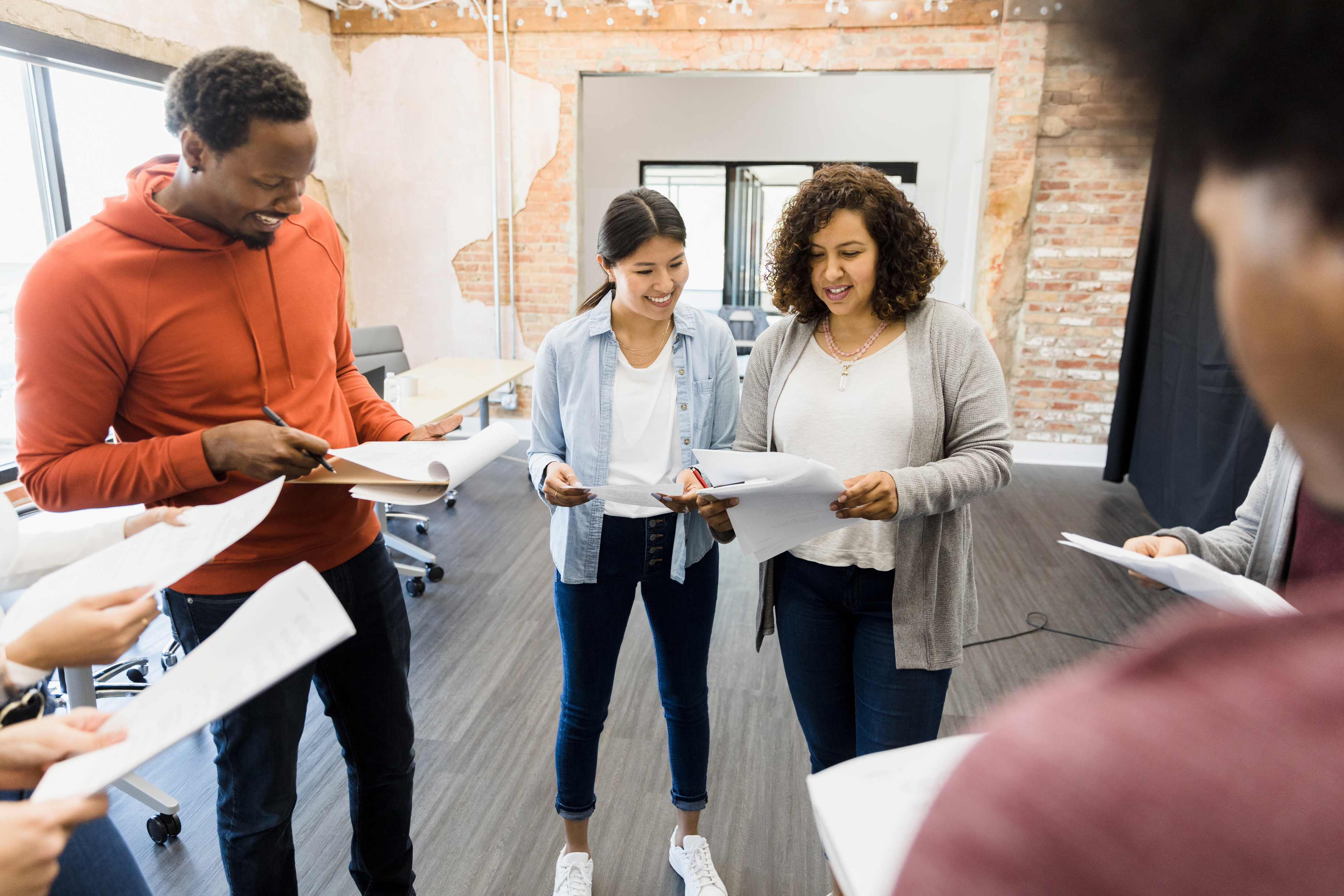 Actors in a dance studio