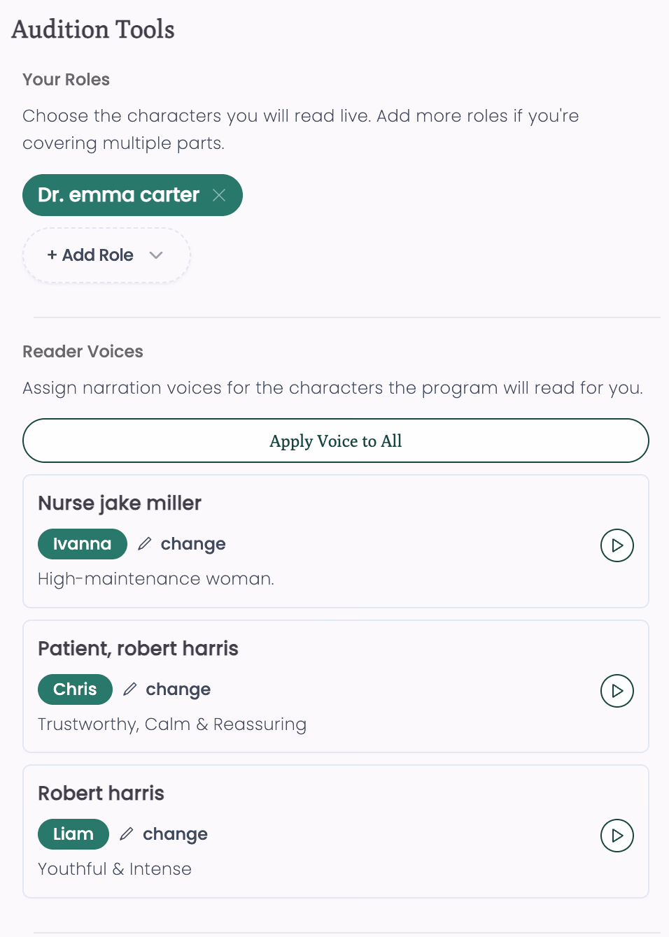 Audition Hub Built-in Tools demonstration